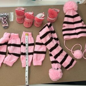 Lot of cozy clothes and accessories for xs dogs